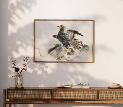 Premium Poster of Stunning Japanese Art of Majestic Eagle Posters