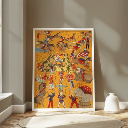 Premium Poster of Stunning Vintage Circus Scene Illustration Posters
