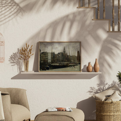 Premium Poster of Stunning Vintage Harbor Cityscape Art Posters