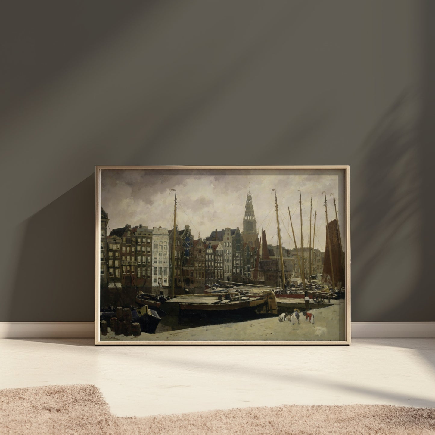 Premium Poster of Stunning Vintage Harbor Cityscape Art Posters