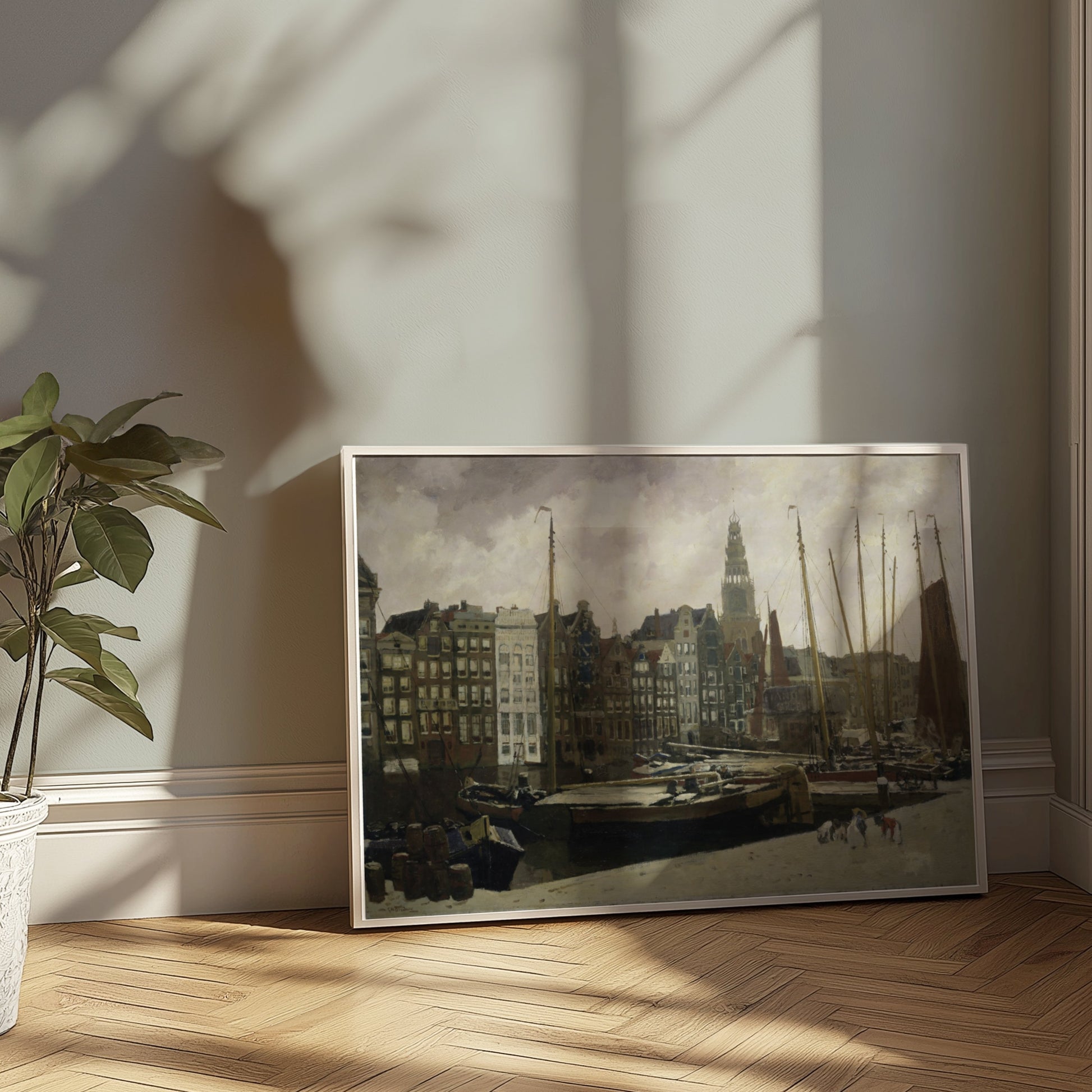 Premium Poster of Stunning Vintage Harbor Cityscape Art Posters