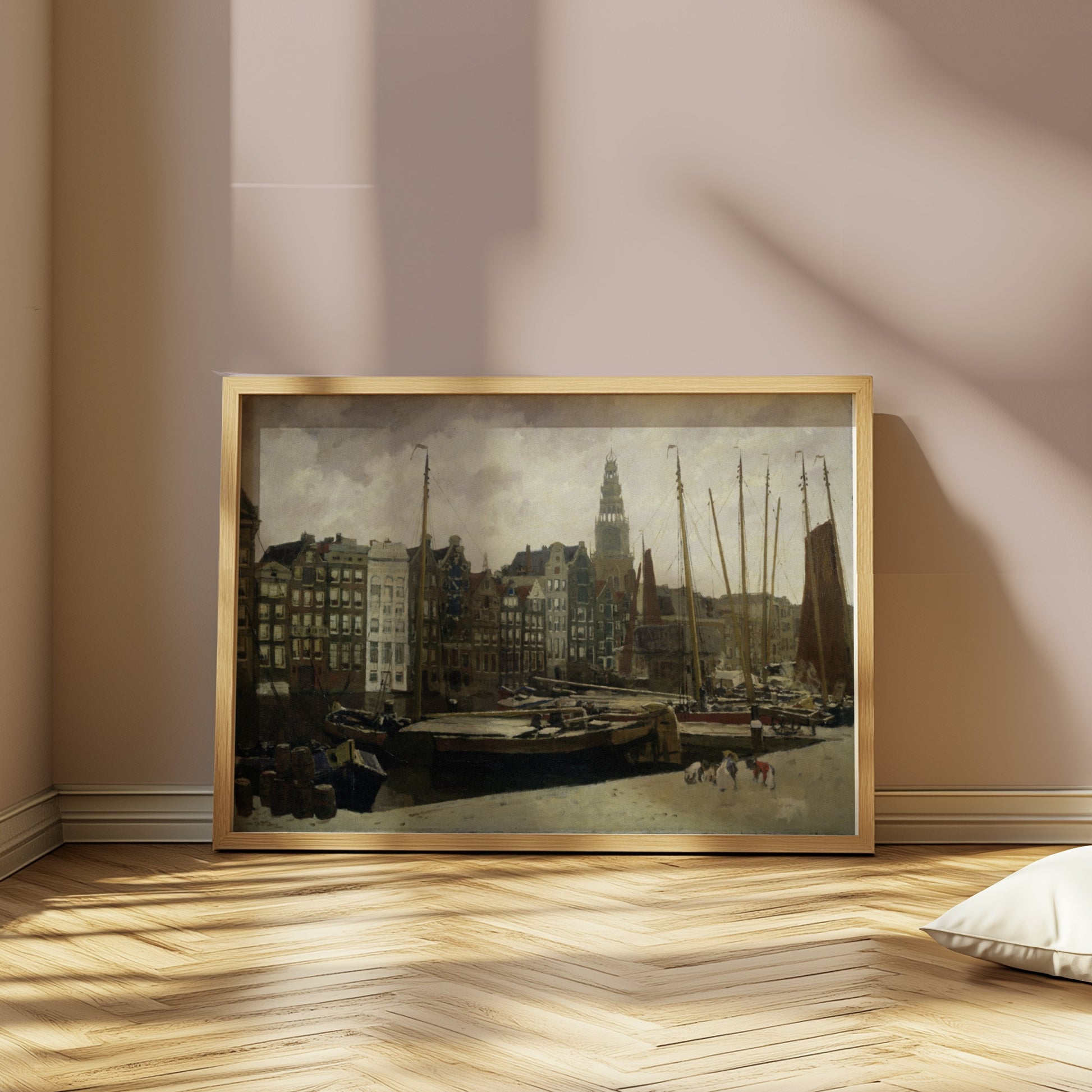 Premium Poster of Stunning Vintage Harbor Cityscape Art Posters