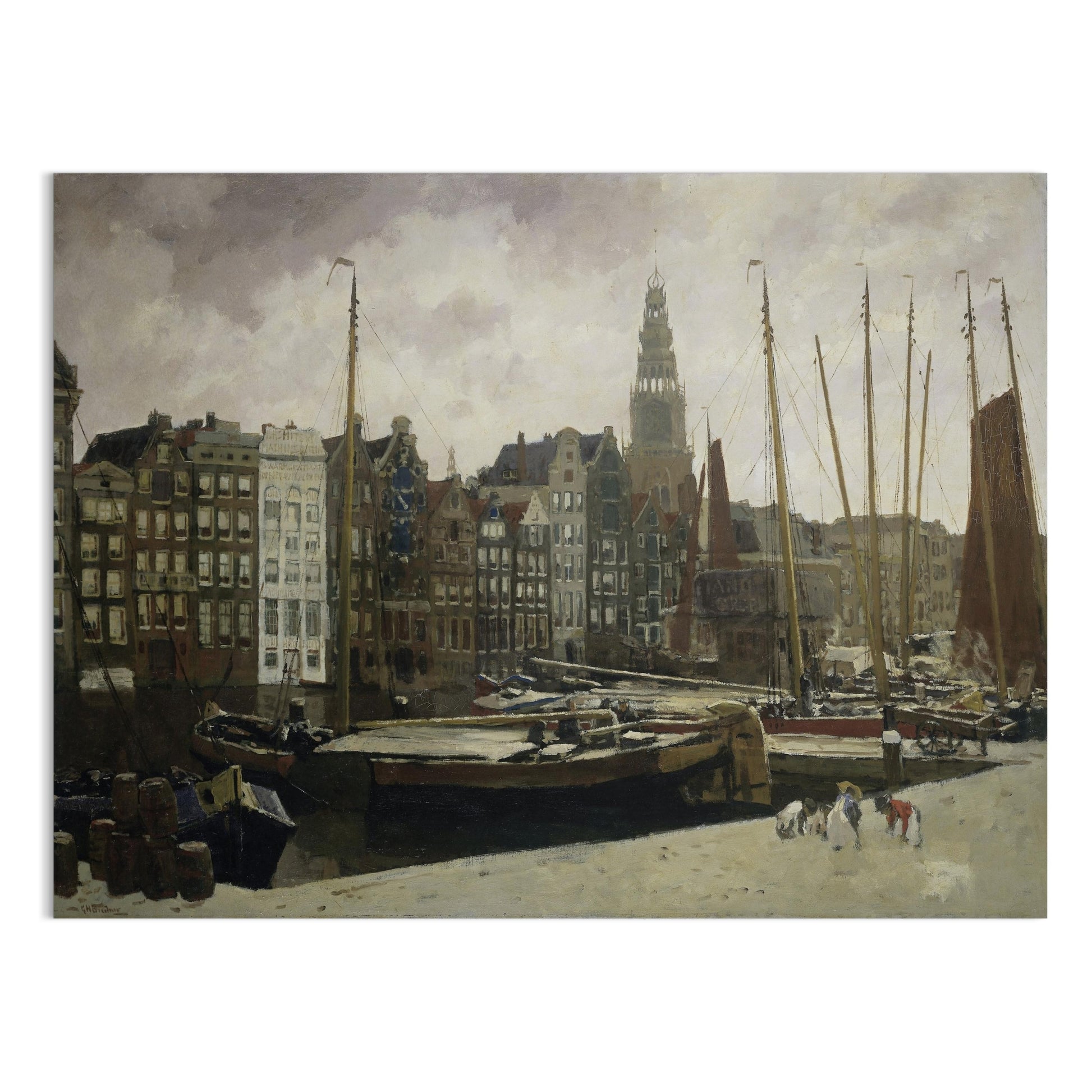 Premium Poster of Stunning Vintage Harbor Cityscape Art Posters