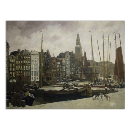 Premium Poster of Stunning Vintage Harbor Cityscape Art Posters