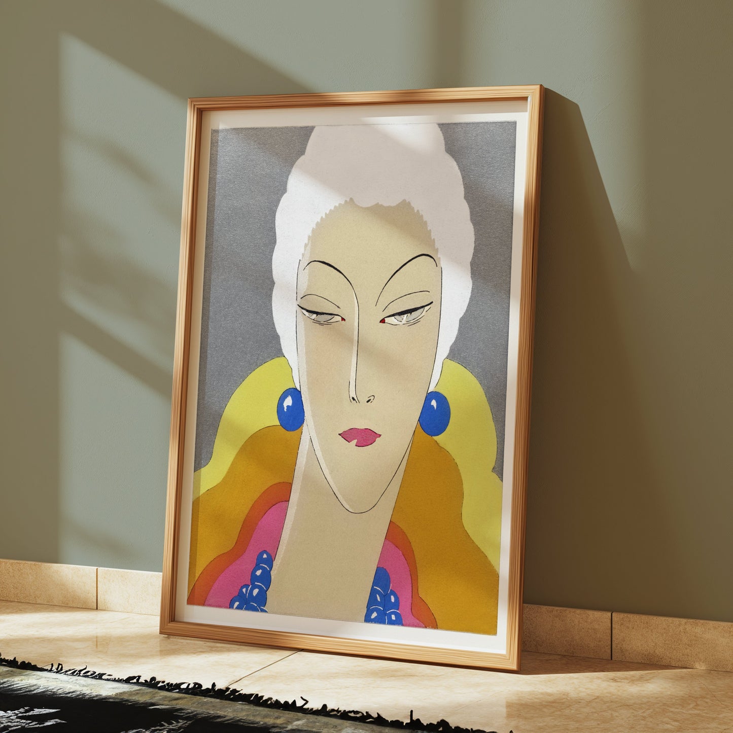 Premium Poster of Stylish Art Deco Woman Portrait Wall Decor Posters
