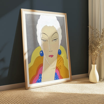Premium Poster of Stylish Art Deco Woman Portrait Wall Decor Posters