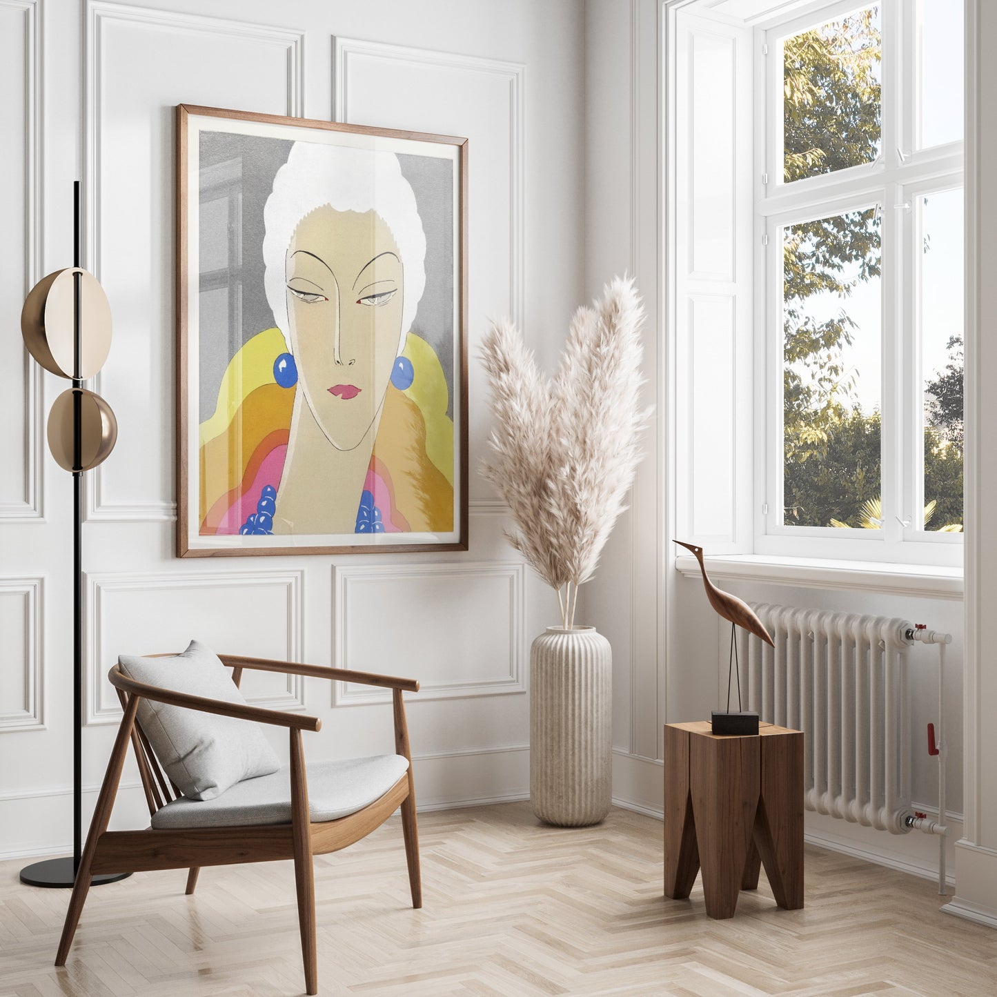 Premium Poster of Stylish Art Deco Woman Portrait Wall Decor Posters