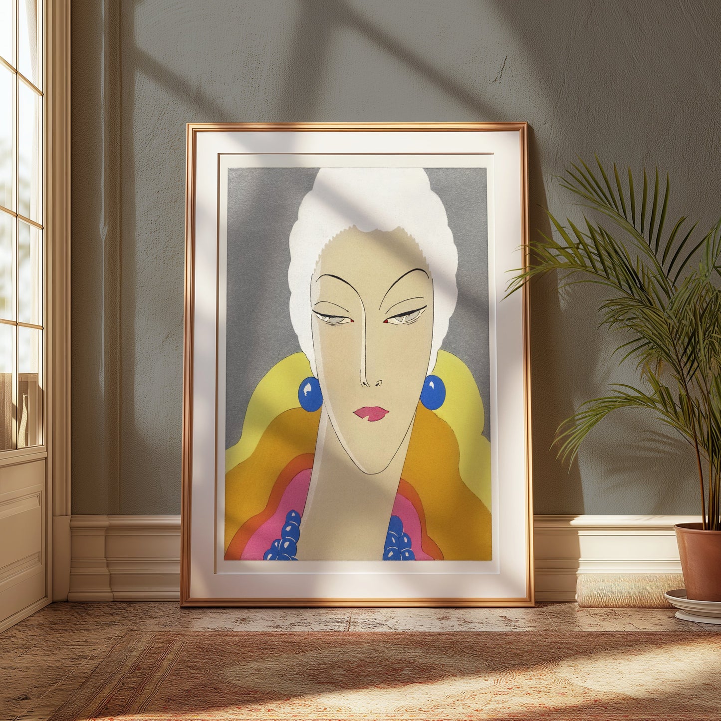 Premium Poster of Stylish Art Deco Woman Portrait Wall Decor Posters