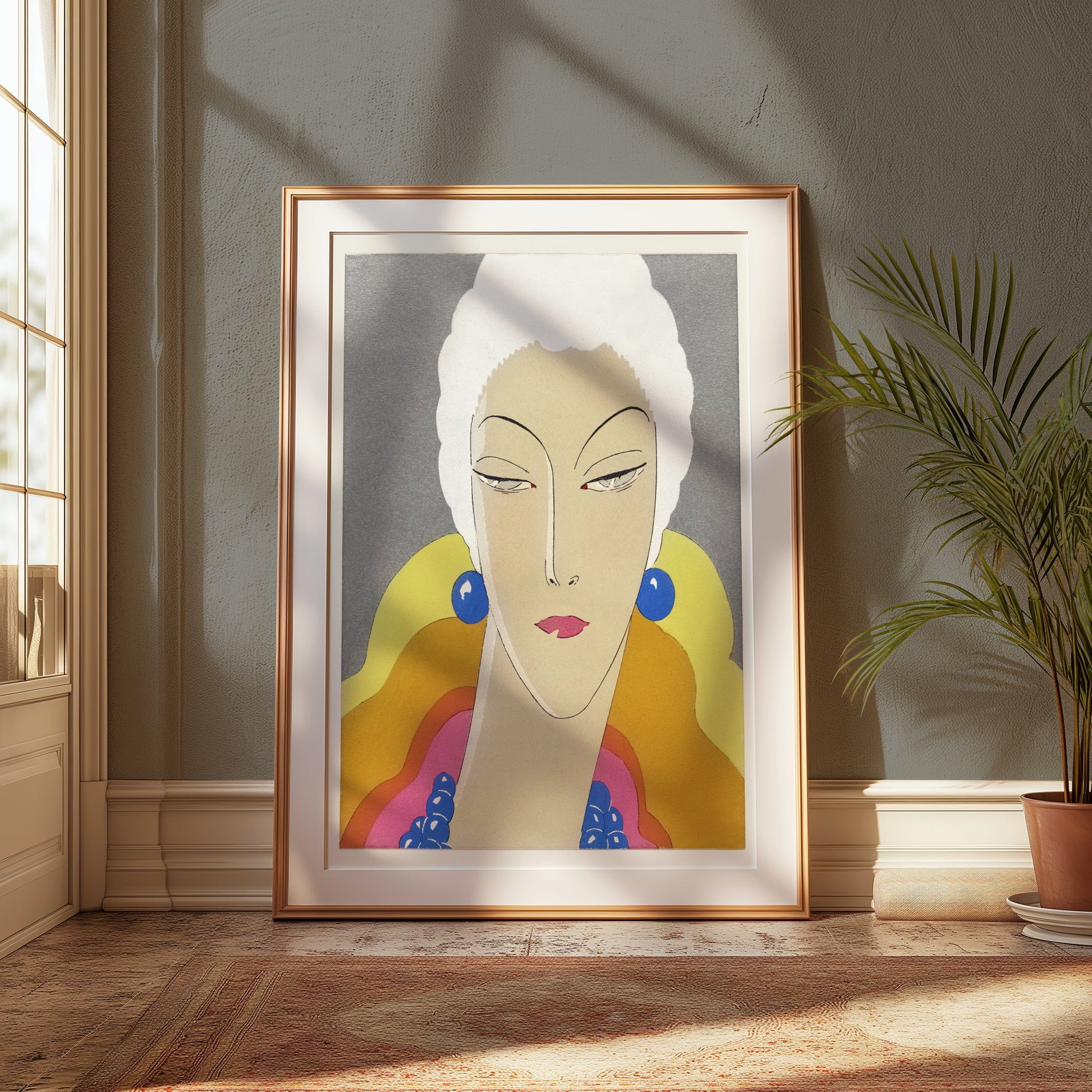 Premium Poster of Stylish Art Deco Woman Portrait Wall Decor Posters