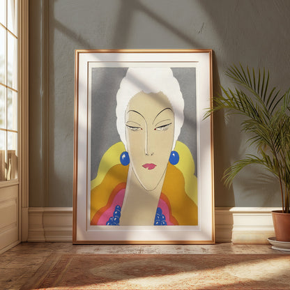 Premium Poster of Stylish Art Deco Woman Portrait Wall Decor Posters