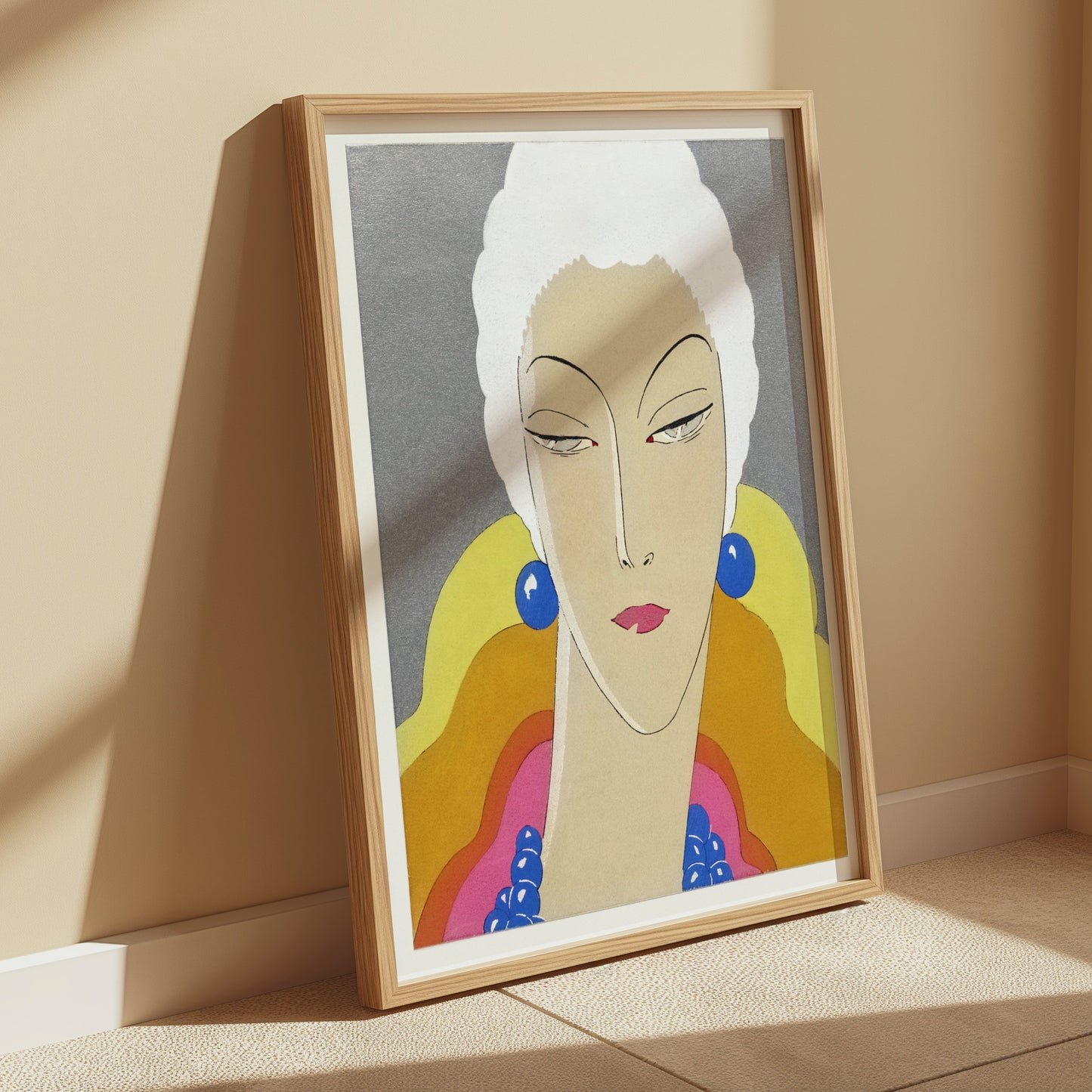 Premium Poster of Stylish Art Deco Woman Portrait Wall Decor Posters