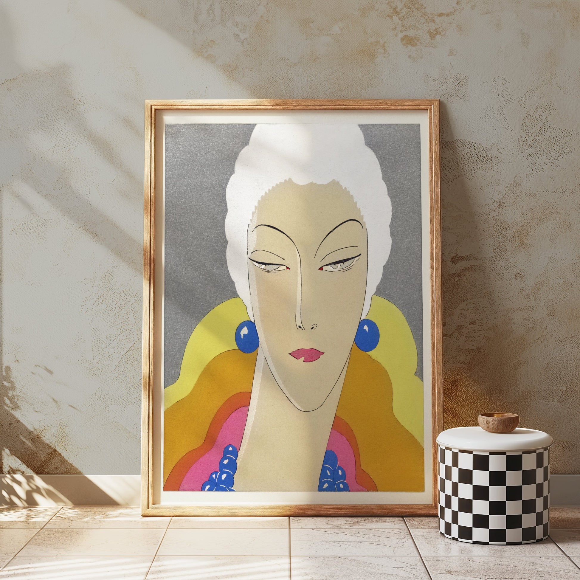 Premium Poster of Stylish Art Deco Woman Portrait Wall Decor Posters