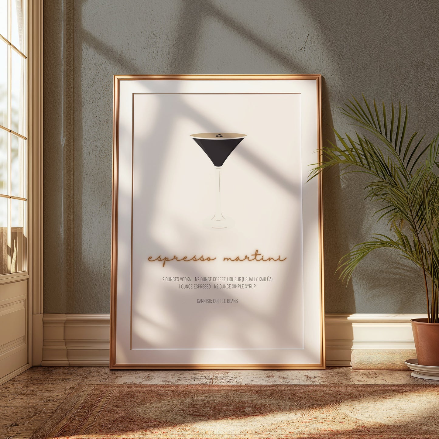 Premium Poster of Stylish Espresso Martini Recipe Art Posters