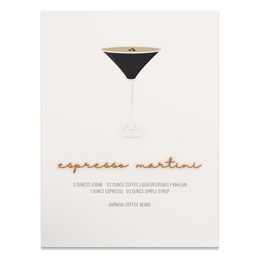 Premium Poster of Stylish Espresso Martini Recipe Art Posters