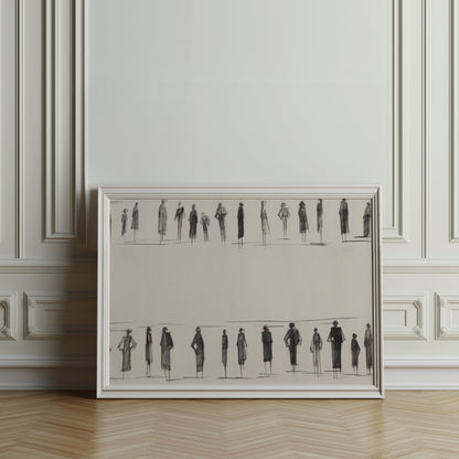 Premium Poster of Stylish Fashion Sketch of People in Black and White Posters