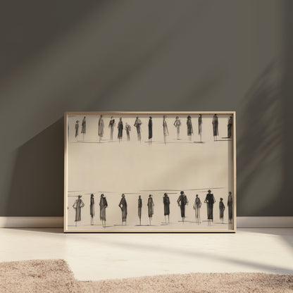 Premium Poster of Stylish Fashion Sketch of People in Black and White Posters