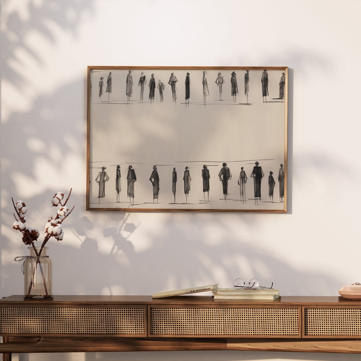Premium Poster of Stylish Fashion Sketch of People in Black and White Posters