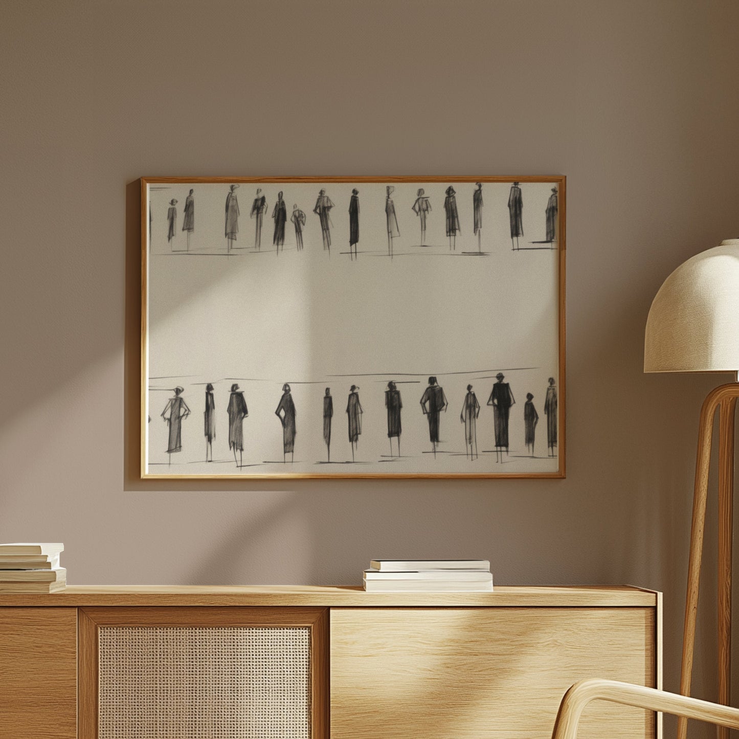 Premium Poster of Stylish Fashion Sketch of People in Black and White Posters