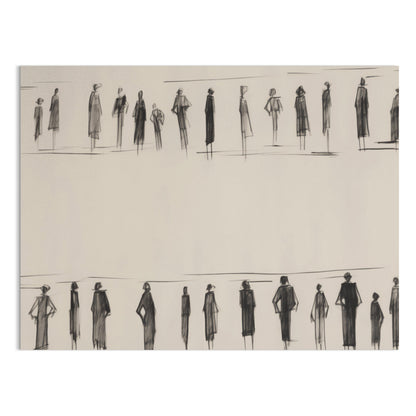 Premium Poster of Stylish Fashion Sketch of People in Black and White Posters