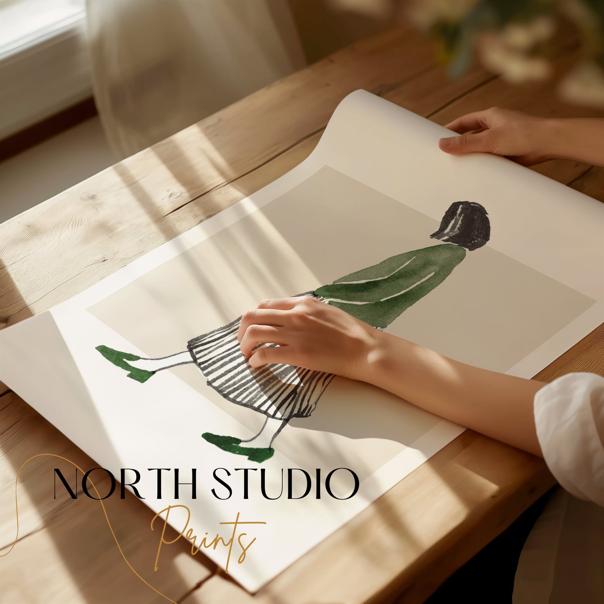 Premium Poster of Stylish Minimalist Woman Illustration Art Posters