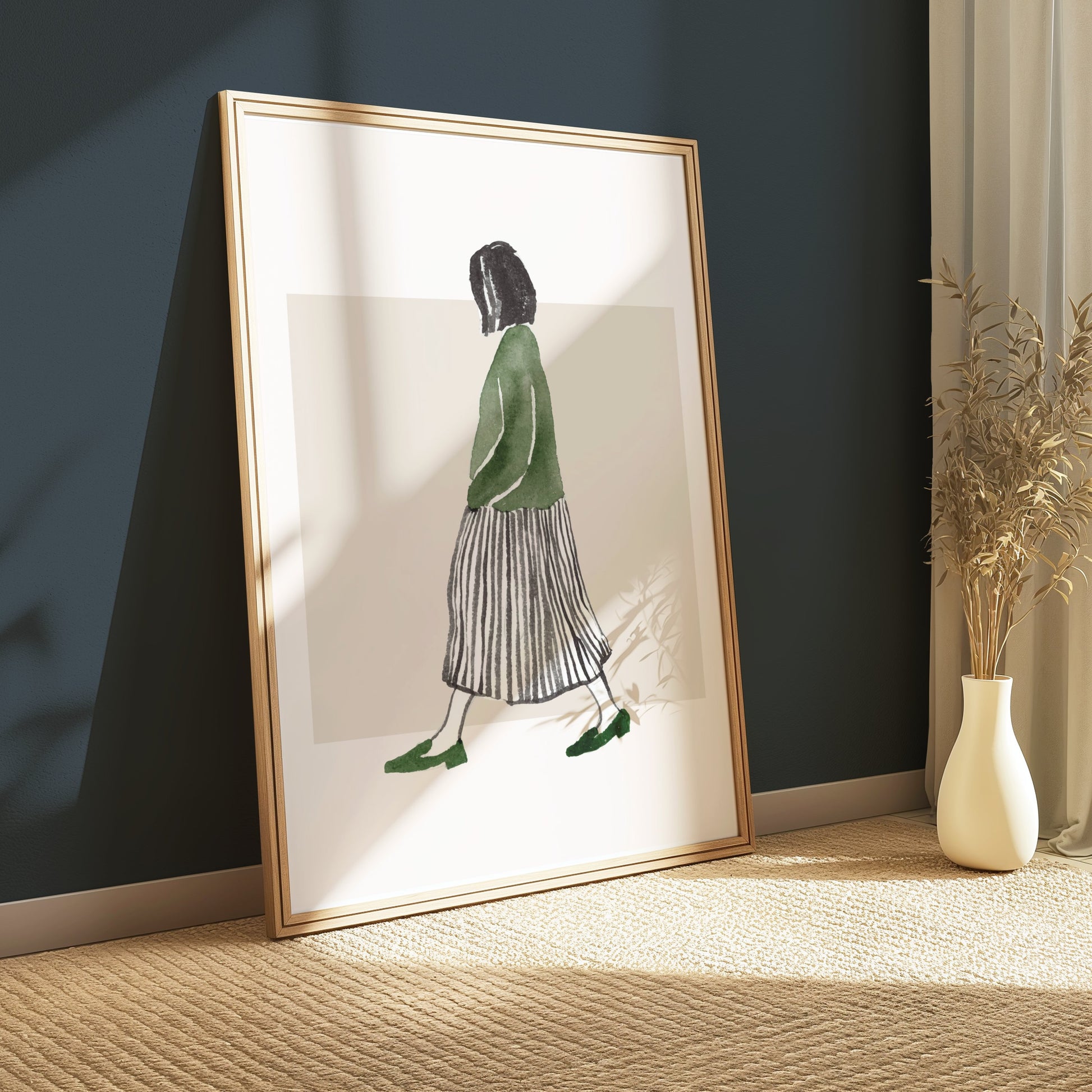 Premium Poster of Stylish Minimalist Woman Illustration Art Posters