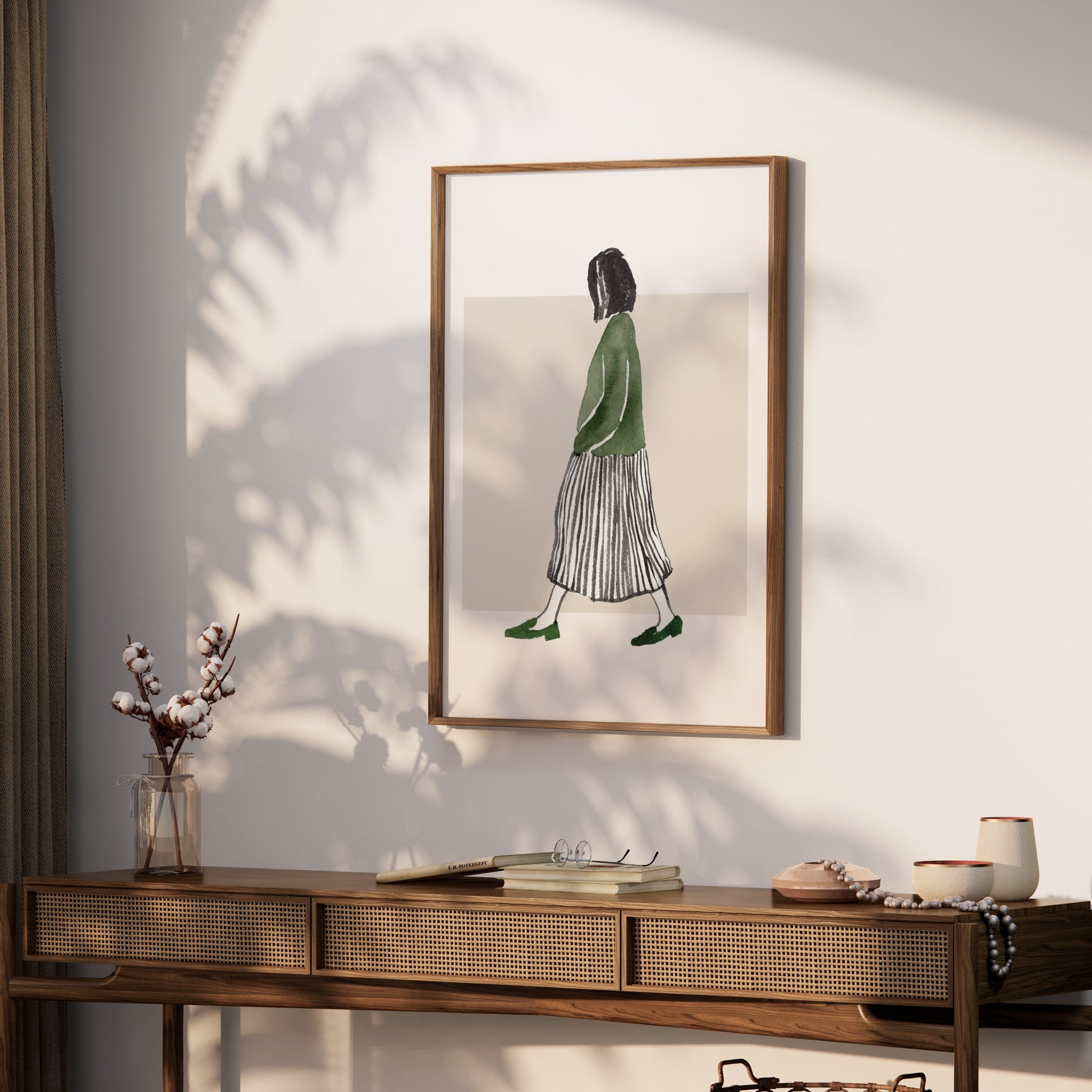 Premium Poster of Stylish Minimalist Woman Illustration Art Posters