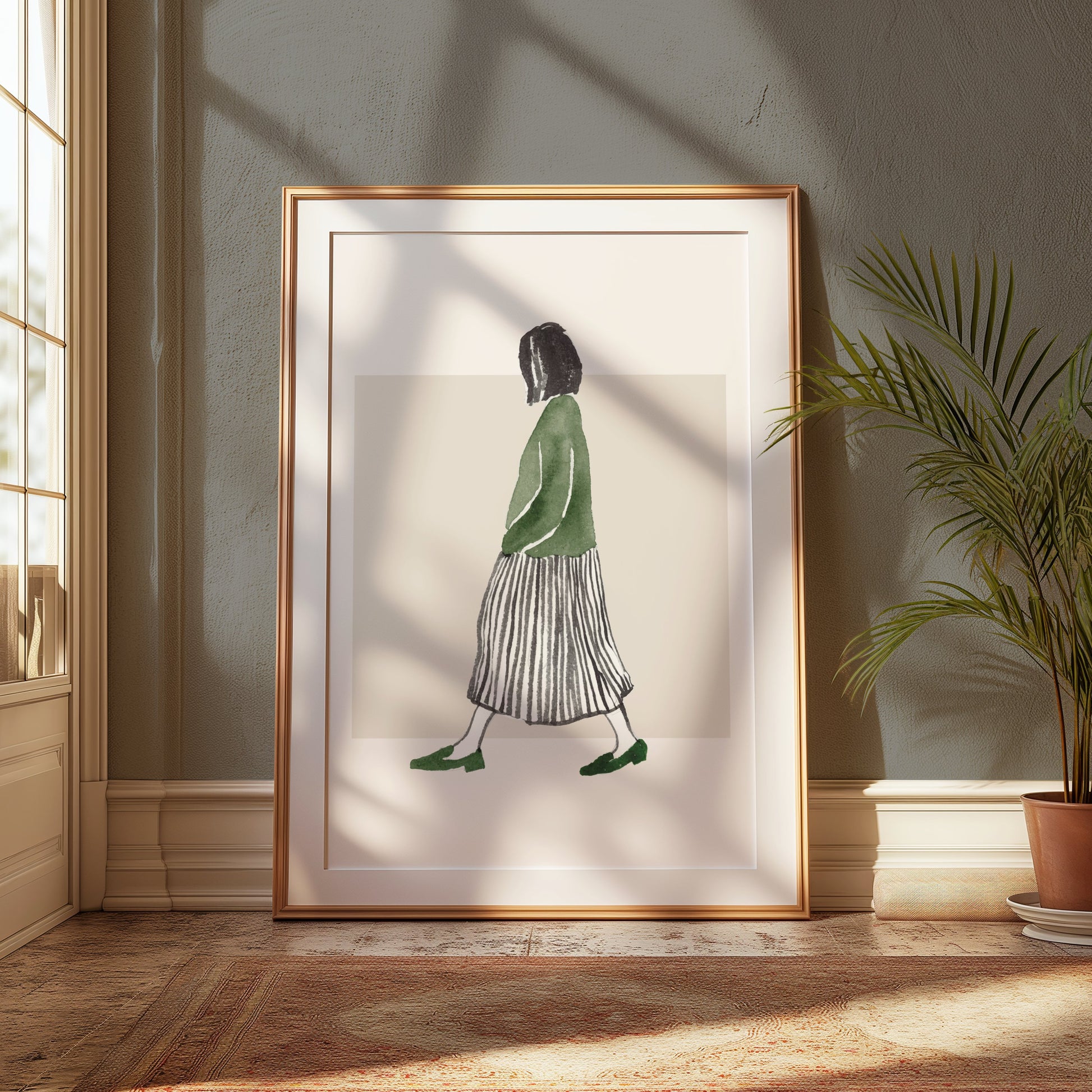 Premium Poster of Stylish Minimalist Woman Illustration Art Posters