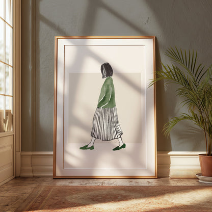 Premium Poster of Stylish Minimalist Woman Illustration Art Posters