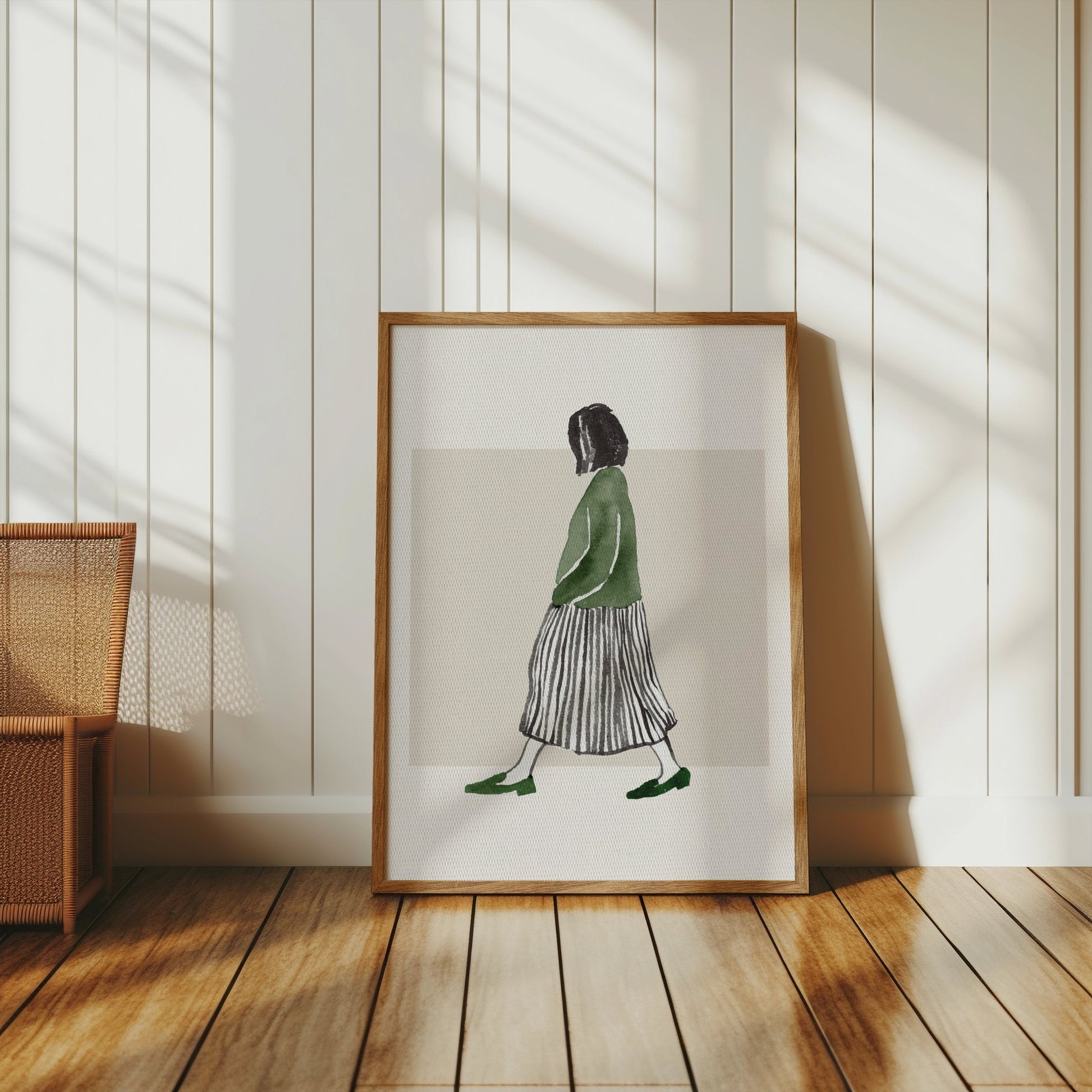 Premium Poster of Stylish Minimalist Woman Illustration Art Posters