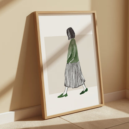 Premium Poster of Stylish Minimalist Woman Illustration Art Posters
