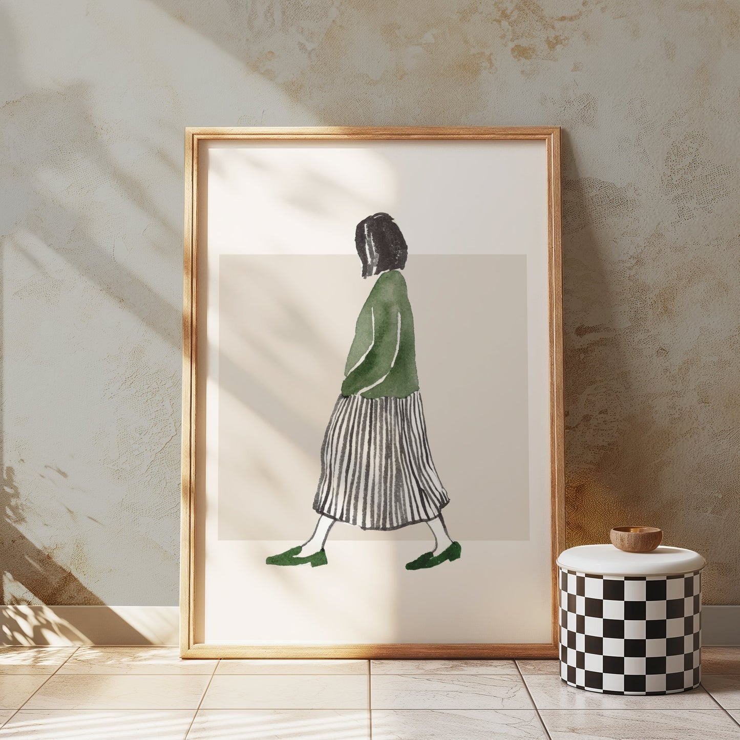 Premium Poster of Stylish Minimalist Woman Illustration Art Posters