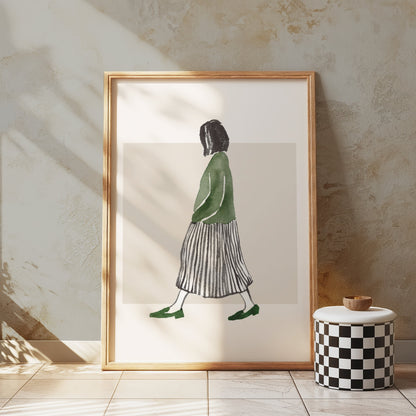 Premium Poster of Stylish Minimalist Woman Illustration Art Posters