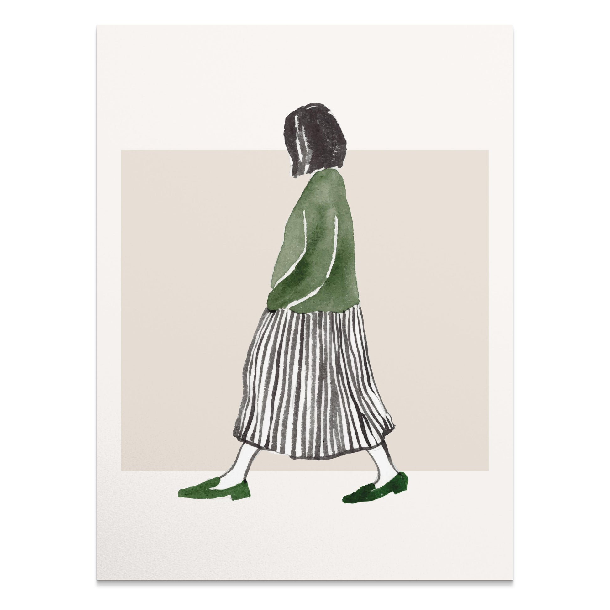 Premium Poster of Stylish Minimalist Woman Illustration Art Posters