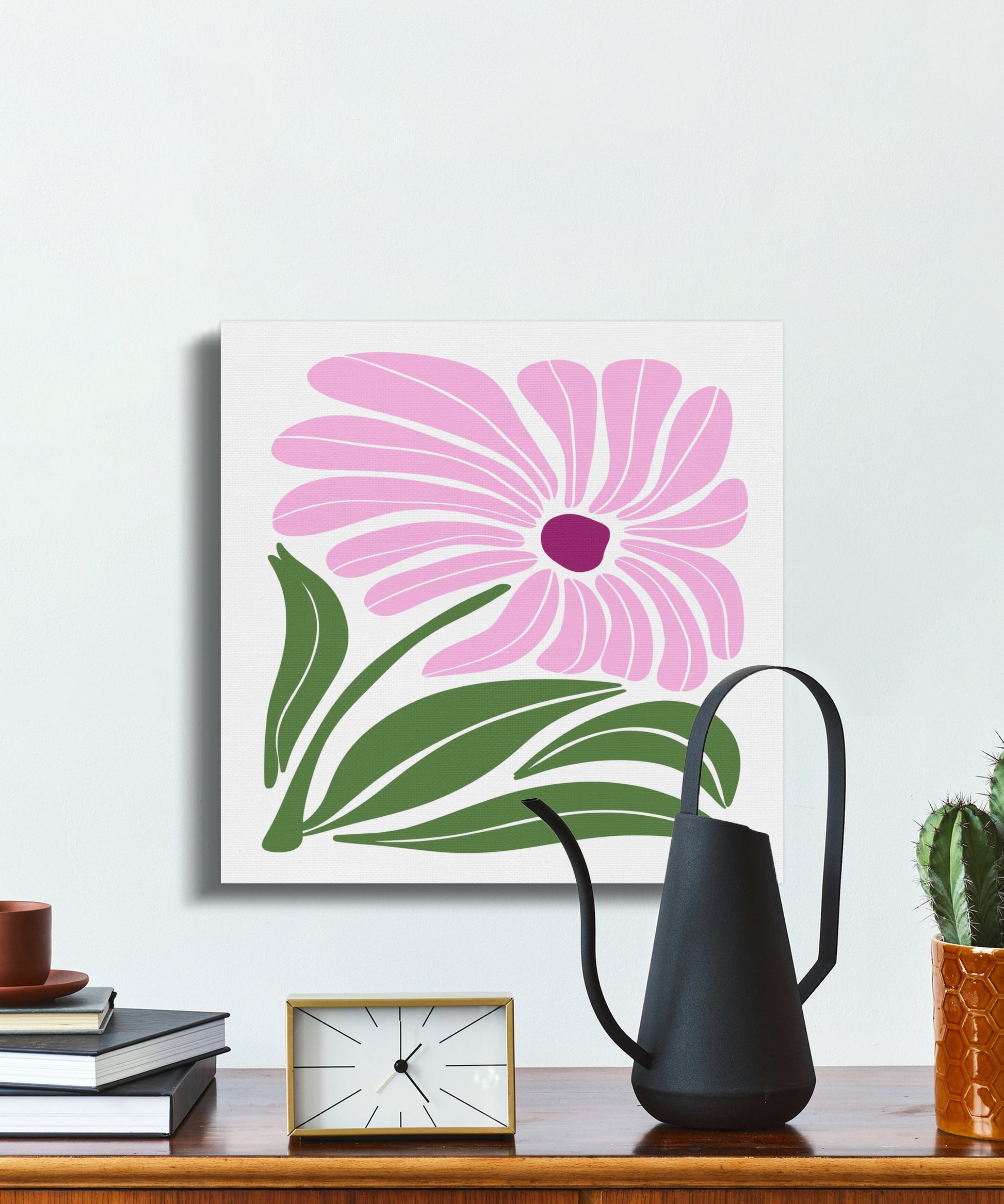 Premium Poster of Stylish Pink Floral Wall Art Ready to Hang Canvas Wraps