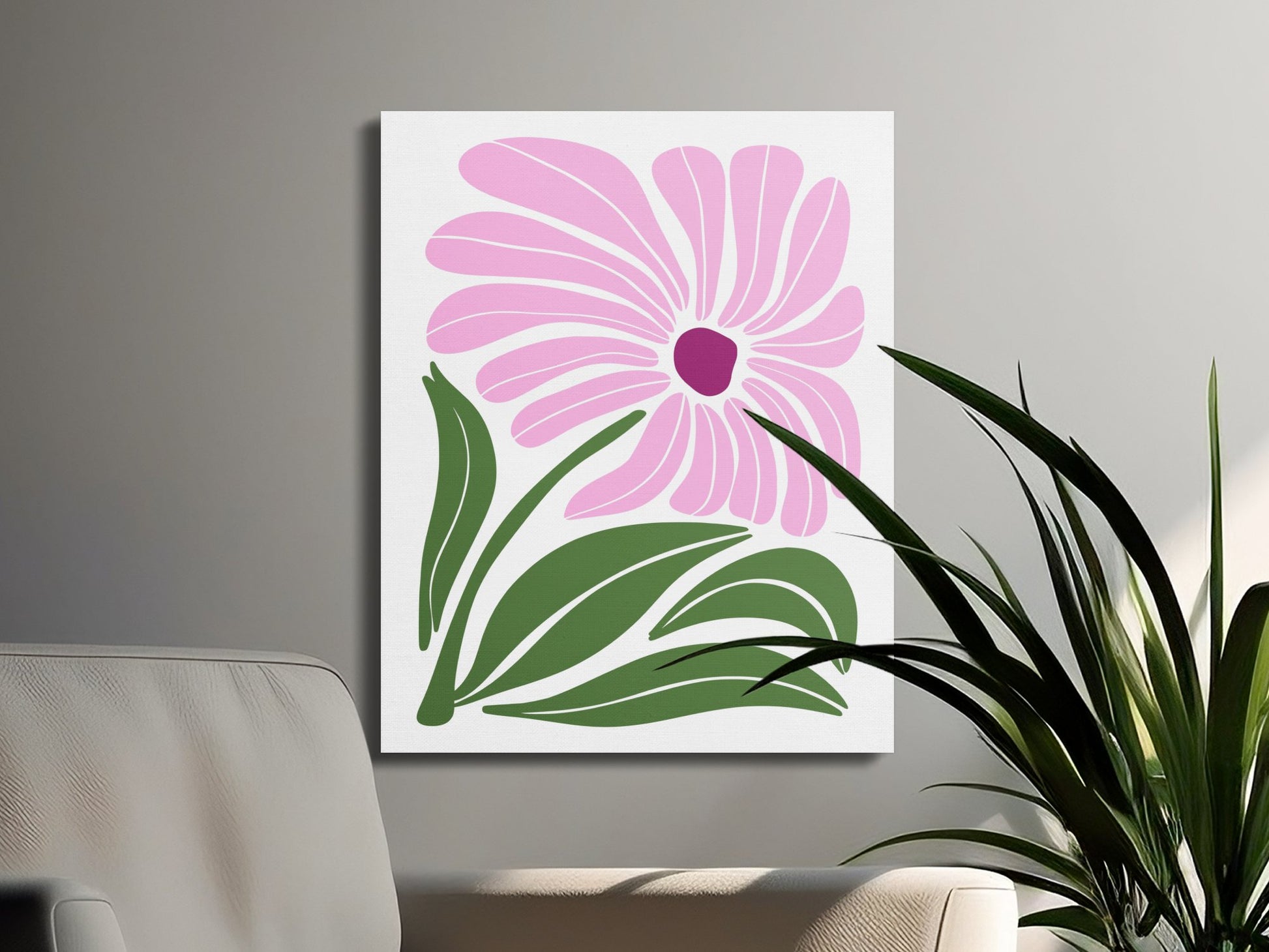 Premium Poster of Stylish Pink Floral Wall Art Ready to Hang Canvas Wraps