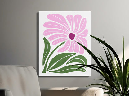 Premium Poster of Stylish Pink Floral Wall Art Ready to Hang Canvas Wraps