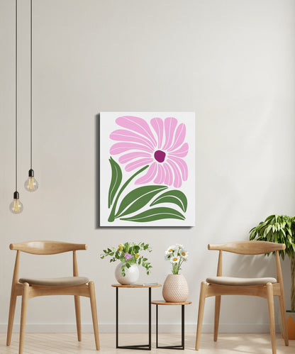 Premium Poster of Stylish Pink Floral Wall Art Ready to Hang Canvas Wraps
