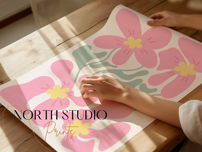 Premium Poster of Stylish Pink Flower Arrangement Art Posters