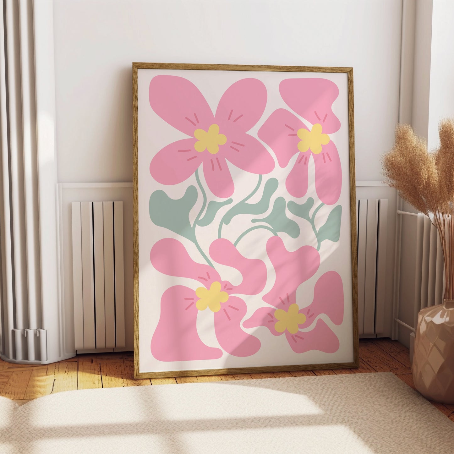 Premium Poster of Stylish Pink Flower Arrangement Art Posters