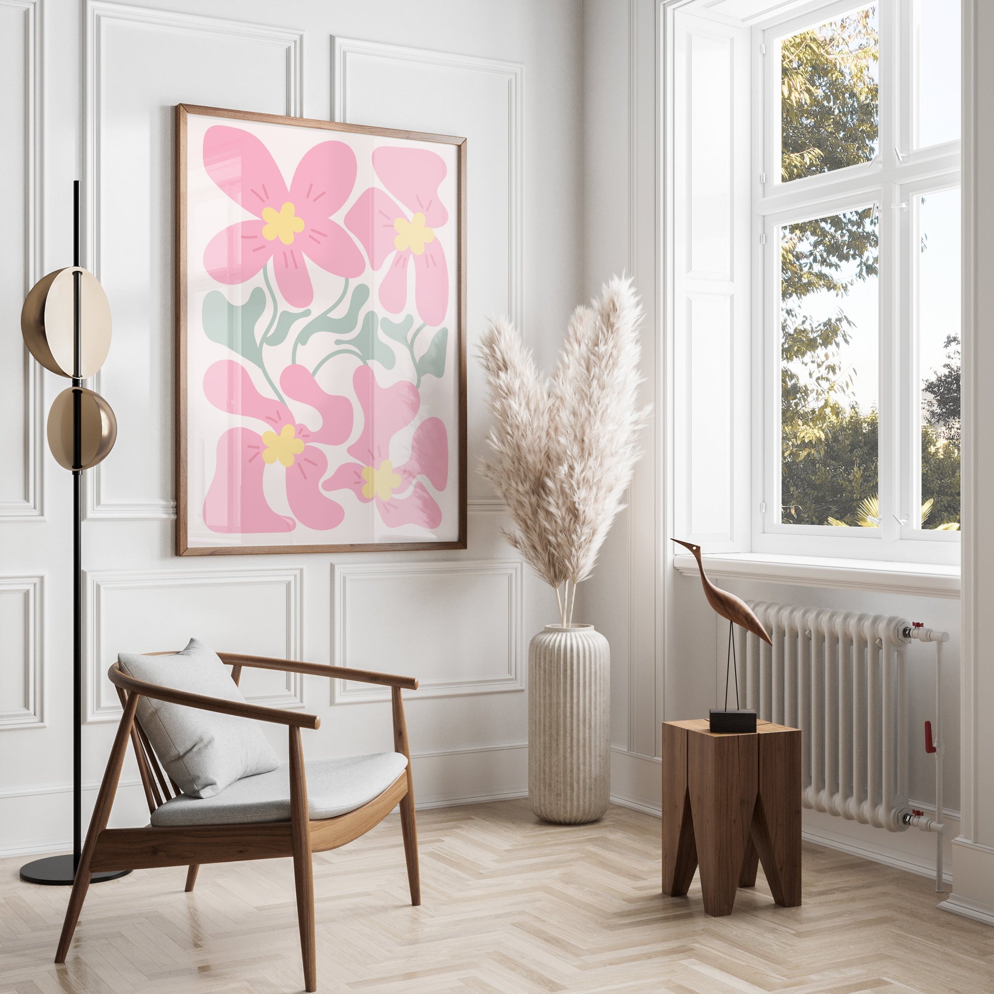 Premium Poster of Stylish Pink Flower Arrangement Art Posters