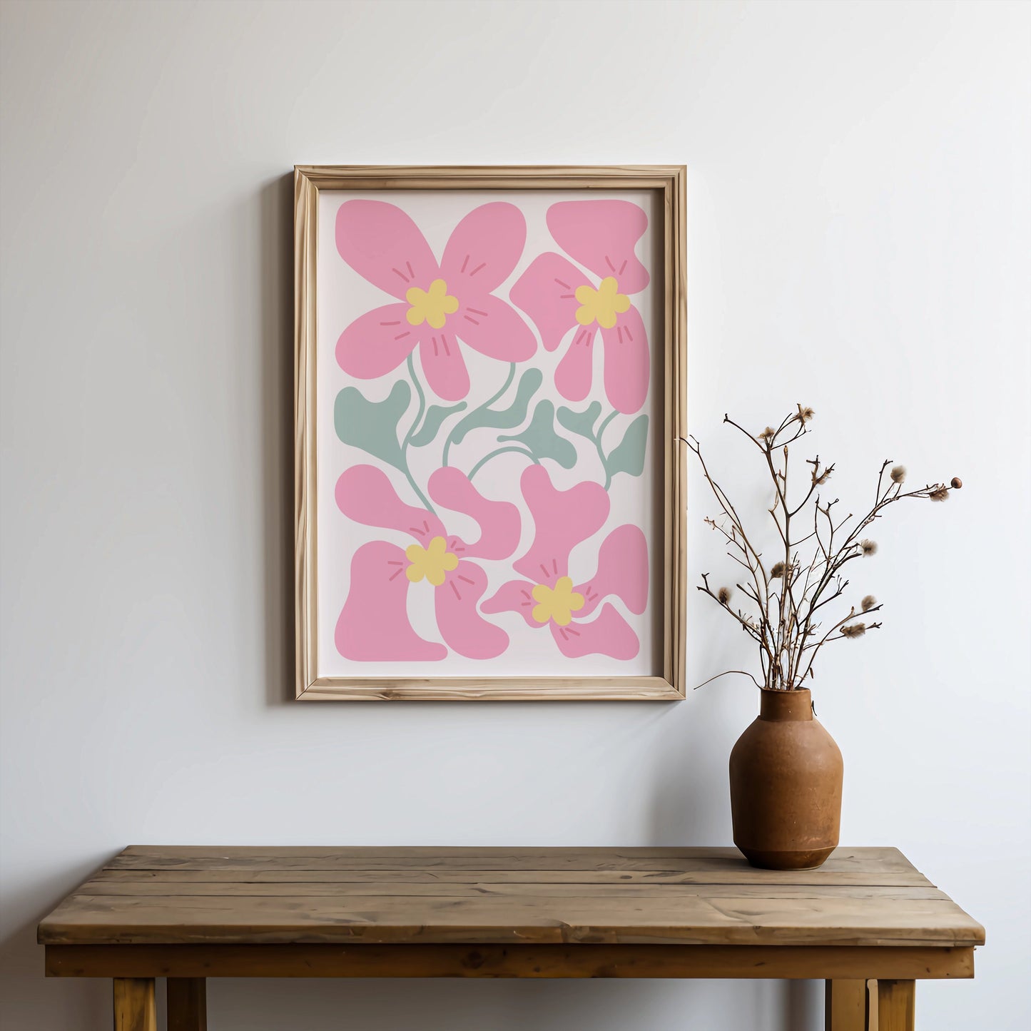 Premium Poster of Stylish Pink Flower Arrangement Art Posters