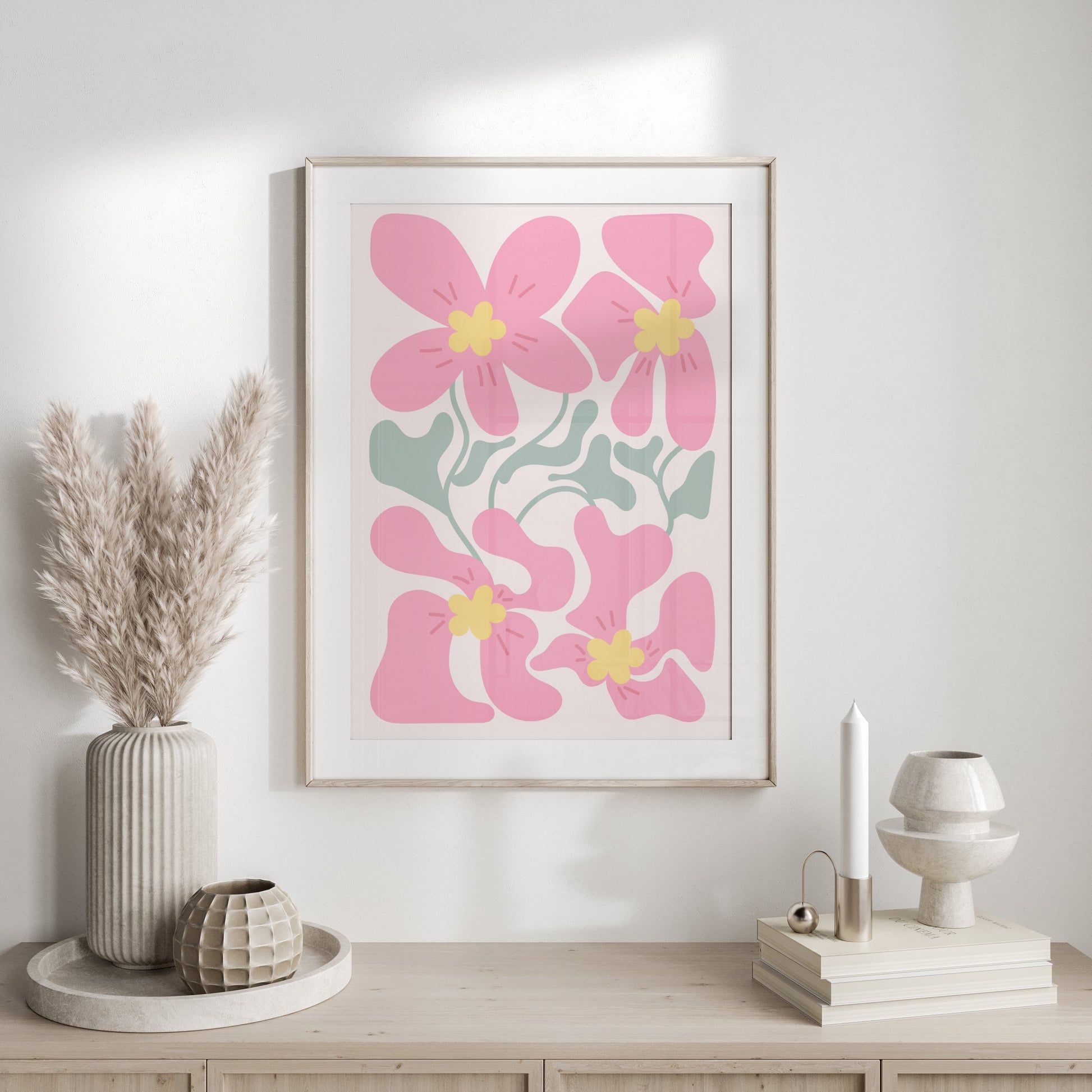 Premium Poster of Stylish Pink Flower Arrangement Art Posters