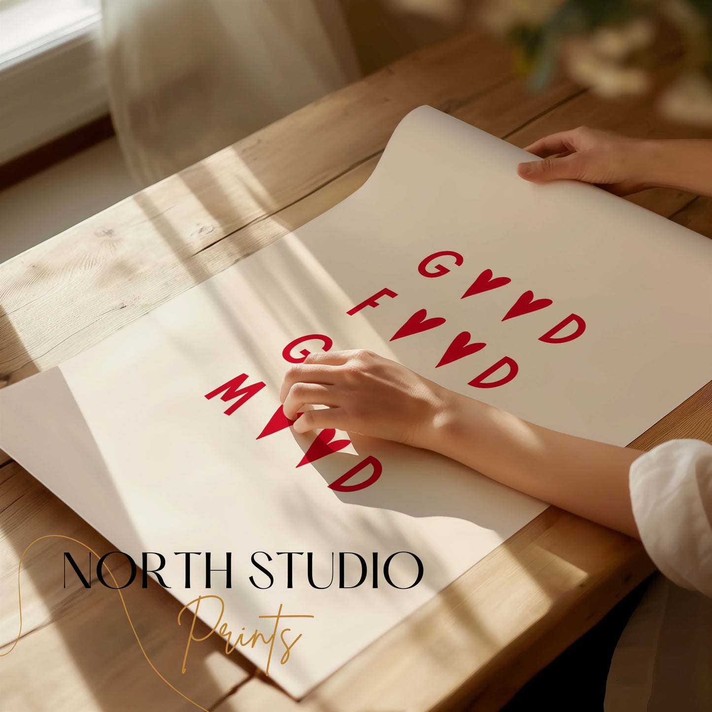 Premium Poster of Stylish Red Typography Good Food Good Mood Posters