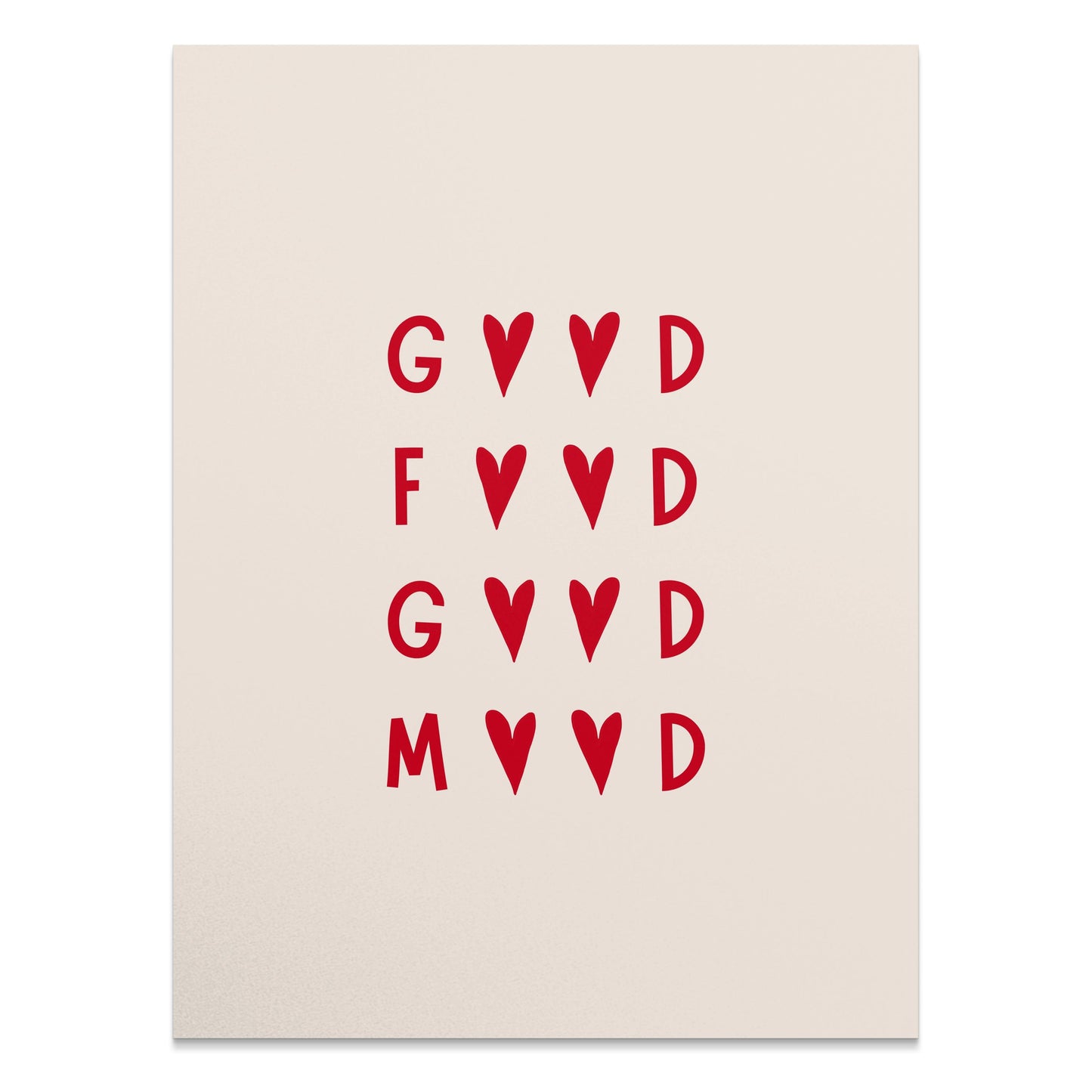Premium Poster of Stylish Red Typography Good Food Good Mood Posters