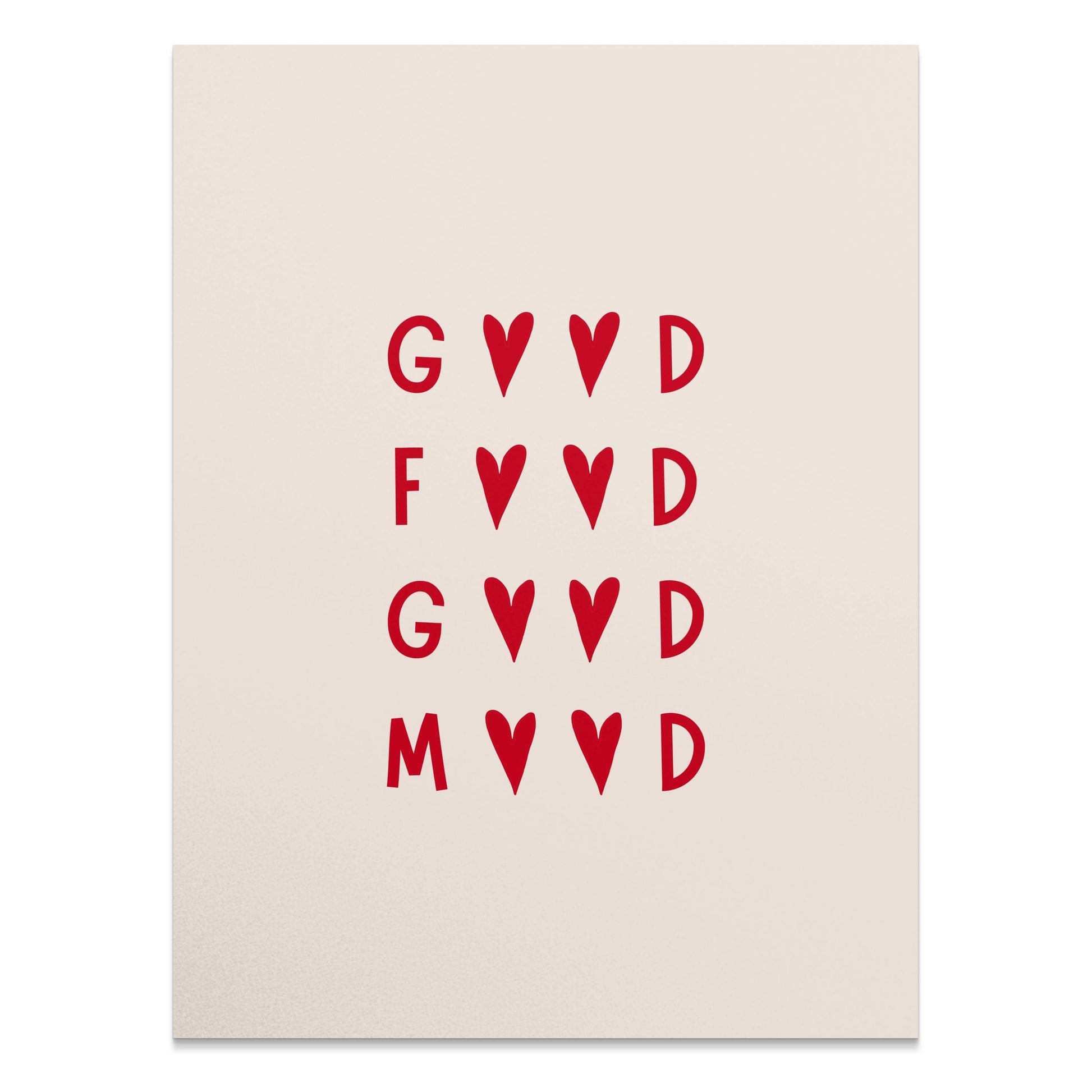 Premium Poster of Stylish Red Typography Good Food Good Mood Posters