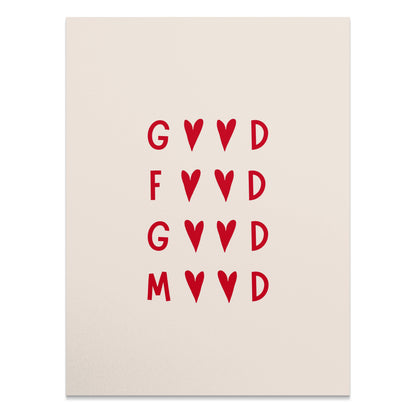 Premium Poster of Stylish Red Typography Good Food Good Mood Posters