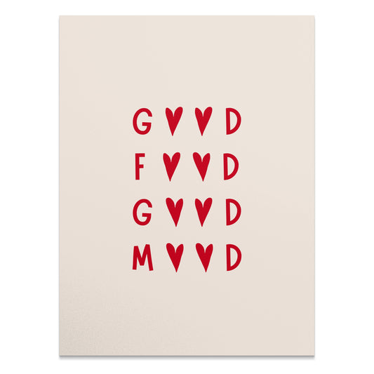 Premium Poster of Stylish Red Typography Good Food Good Mood Posters