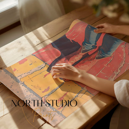 Premium Poster of Stylish Western Boots Art with Legs Posters