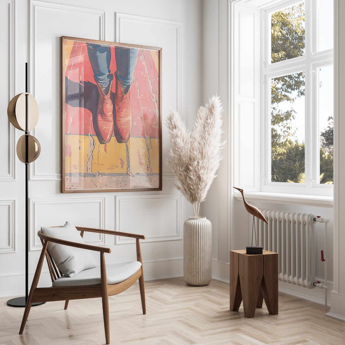 Premium Poster of Stylish Western Boots Art with Legs Posters