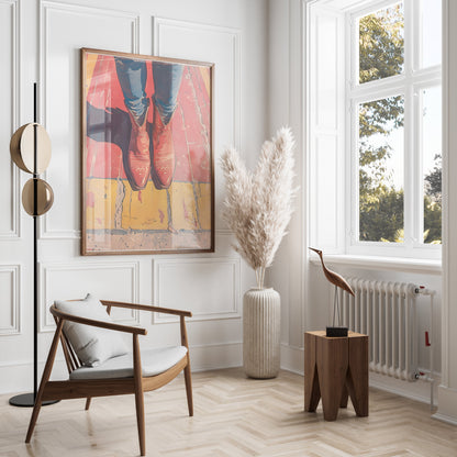 Premium Poster of Stylish Western Boots Art with Legs Posters